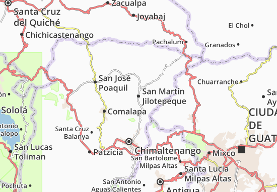 Kaart Plattegrond San Martín Jilotepeque