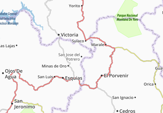 Kaart Plattegrond San Jose del Potrero