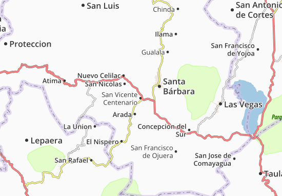 Kaart Plattegrond San Vicente Centenario