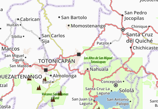 Karte Stadtplan Totonicapán