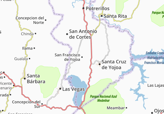 Kaart Plattegrond San Francisco de Yojoa