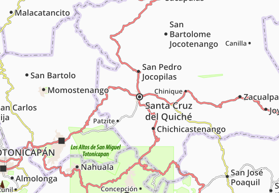 Kaart Plattegrond Santa Cruz del Quiché