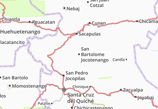 Kaart Plattegrond San Bartolome Jocotenango