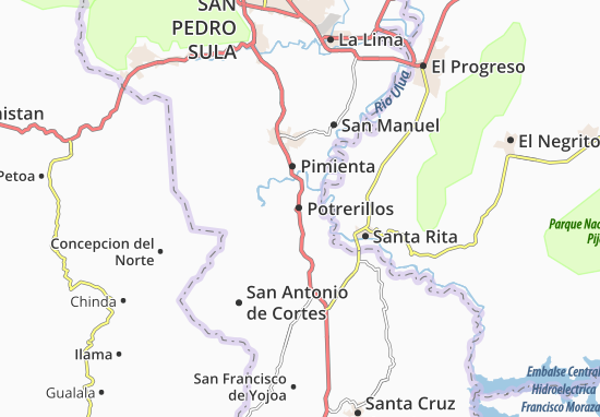 Kaart Plattegrond Potrerillos