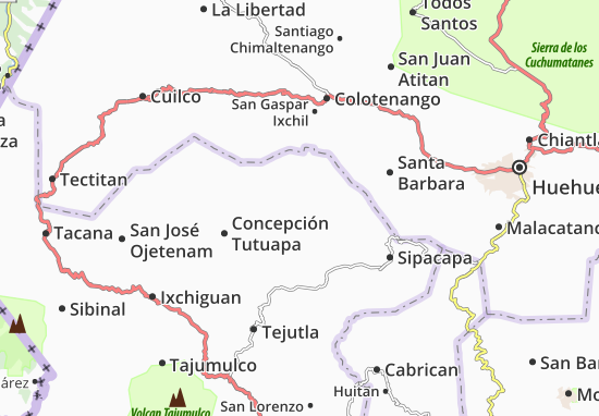Karte Stadtplan San Miguel Ixtahuacan