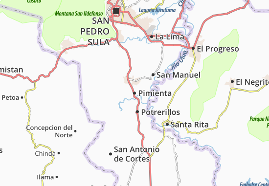 Karte Stadtplan Pimienta