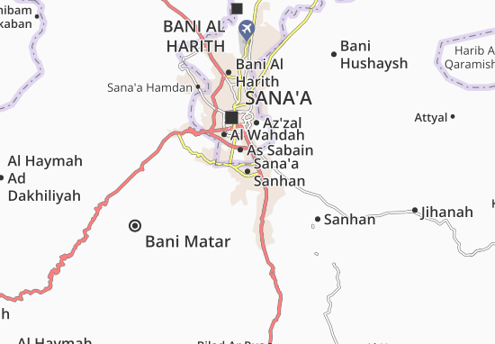 Sana&#x27;a Sanhan Map