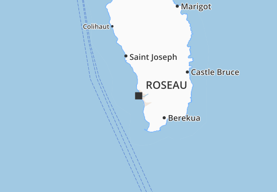 Karte Stadtplan Roseau