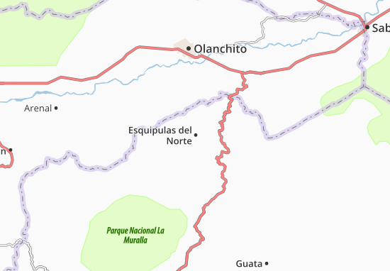 Kaart Plattegrond Esquipulas del Norte