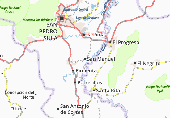 Kaart Plattegrond San Manuel