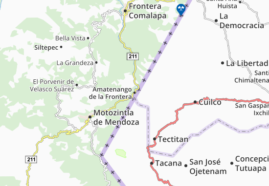 Kaart Plattegrond Amatenango de la Frontera