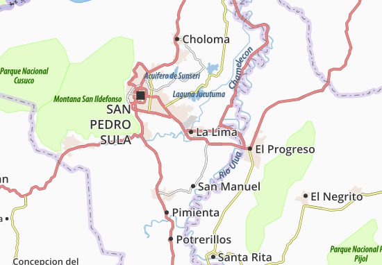 Kaart Plattegrond La Lima