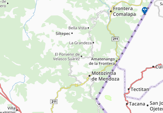 Kaart Plattegrond El Porvenir de Velasco Suárez