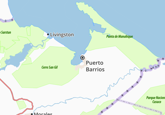 Kaart Plattegrond Puerto Barrios