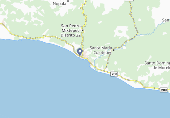 Kaart Plattegrond Puerto Escondido