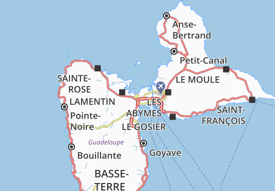 Karte Stadtplan Baie-Mahault