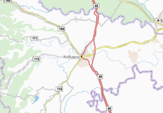Karte Stadtplan Kolhapur