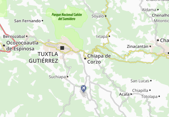 Kaart Plattegrond Chiapa de Corzo