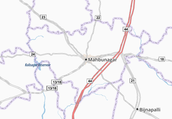 Karte Stadtplan Mahbunagar