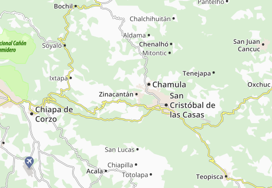 Karte Stadtplan Zinacantán