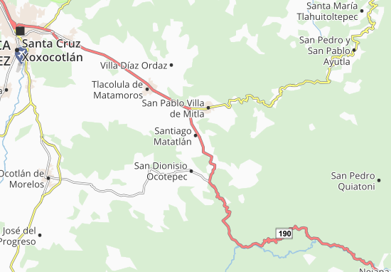 Karte Stadtplan Santiago Matatlán