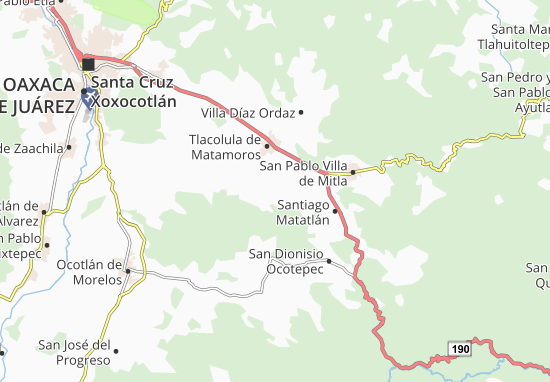Karte Stadtplan San Lucas Quiaviní