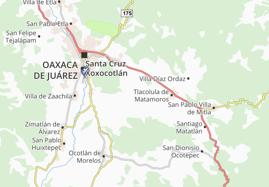 Kaart Plattegrond Santa Cruz Papalutla