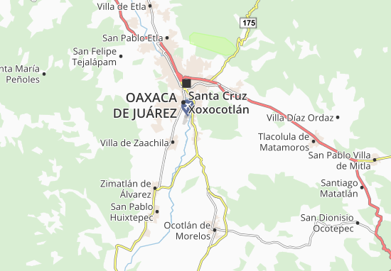 Kaart Plattegrond Santa María Coyotepec
