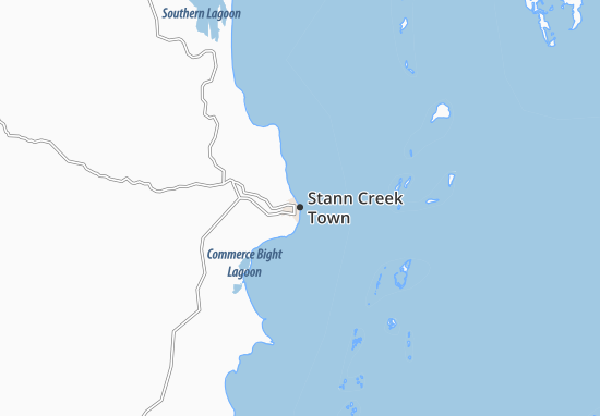 Kaart Plattegrond Stann Creek Town