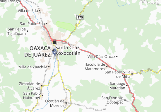 Karte Stadtplan Santa María Guelacé