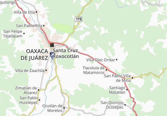 Karte Stadtplan San Jerónimo Tlacochahuaya