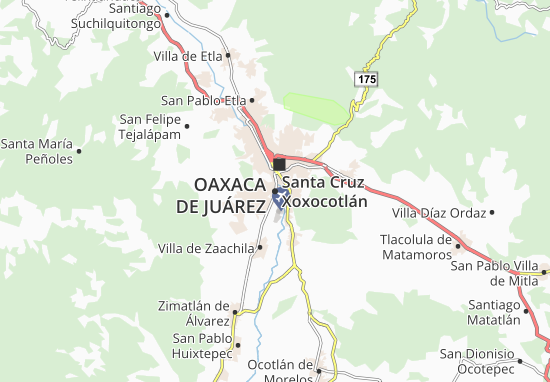 Kaart Plattegrond Santa Cruz Xoxocotlán