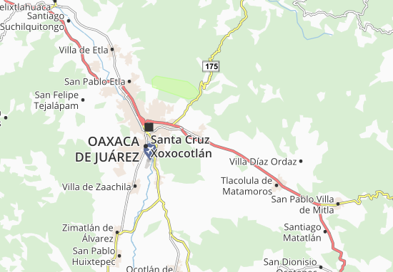 Kaart Plattegrond Santa María del Tule
