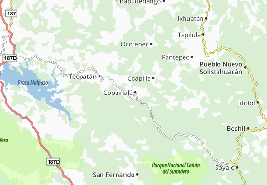 Karte Stadtplan Copainalá