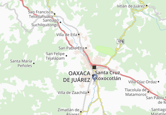 Kaart Plattegrond Santa María Atzompa