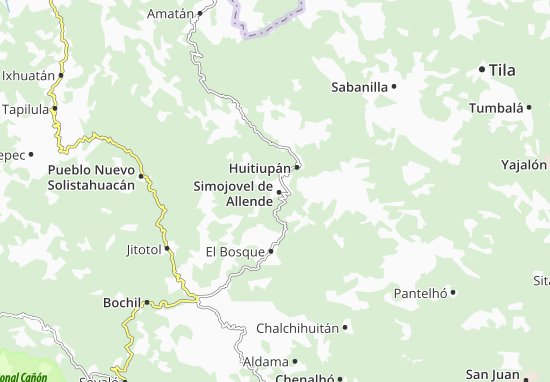 Mapa Simojovel de Allende
