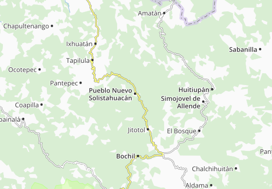 Kaart Plattegrond Pueblo Nuevo Solistahuacán