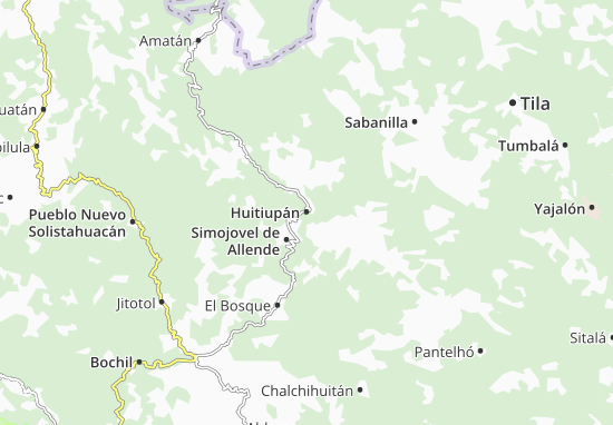 Huitiupán Map