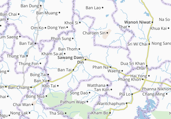 Karte Stadtplan Sawang Daen Din