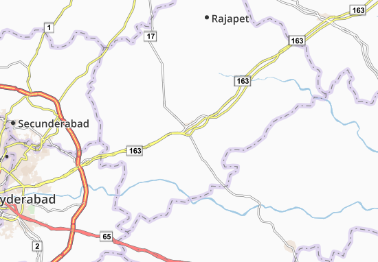 Karte Stadtplan Bhongir