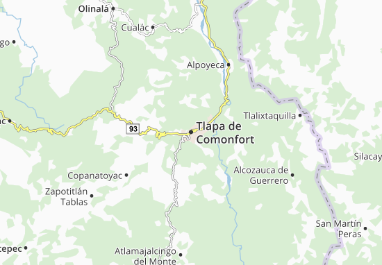 Kaart Plattegrond Tlapa de Comonfort