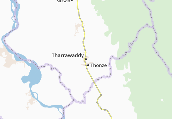 Kaart Plattegrond Tharrawaddy
