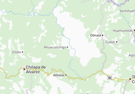 Kaart Plattegrond Ahuacuotzingo