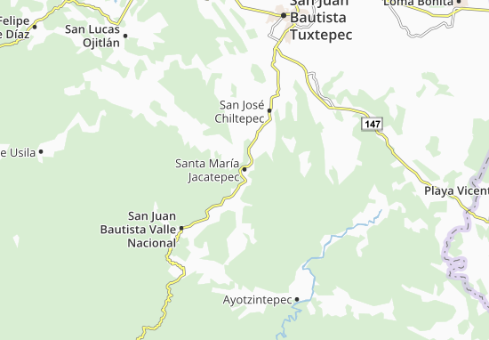 Kaart Plattegrond Santa María Jacatepec