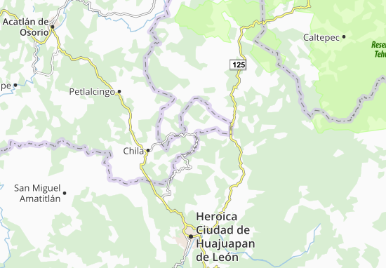 Kaart Plattegrond San Miguel Ixitlán