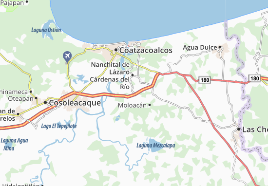 Karte Stadtplan Ixhuatlán del Sureste