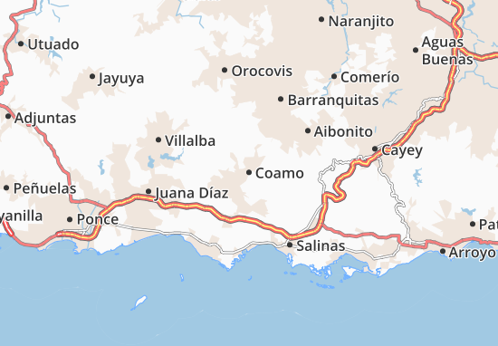 Karte Stadtplan Coamo