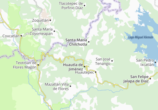Karte Stadtplan Eloxochitlán de Flores Magón