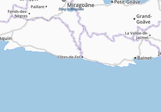 Kaart Plattegrond Côtes-de-Fer