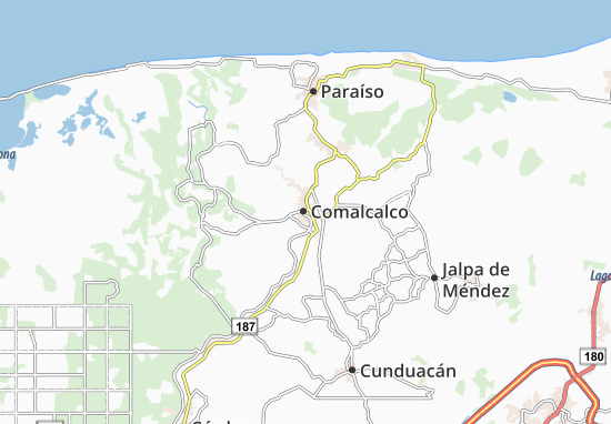 Kaart Plattegrond Comalcalco